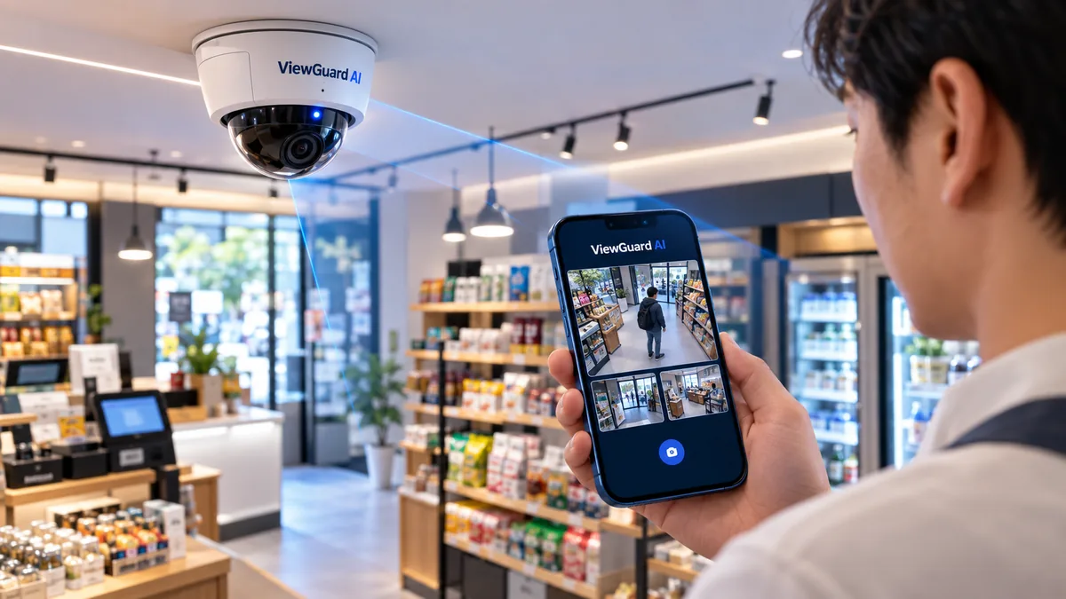 ADT캡스의 AI CCTV 뷰가드 AI가 설치된 매장 모습