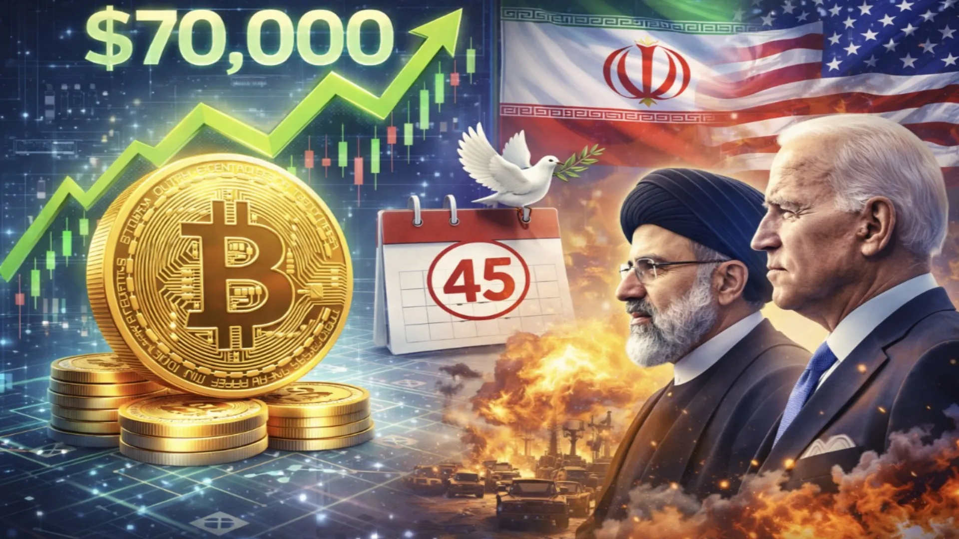 비트코인 7만 달러 재탈환 목전... 이란 '45일 휴전' 합의 가능성 대두