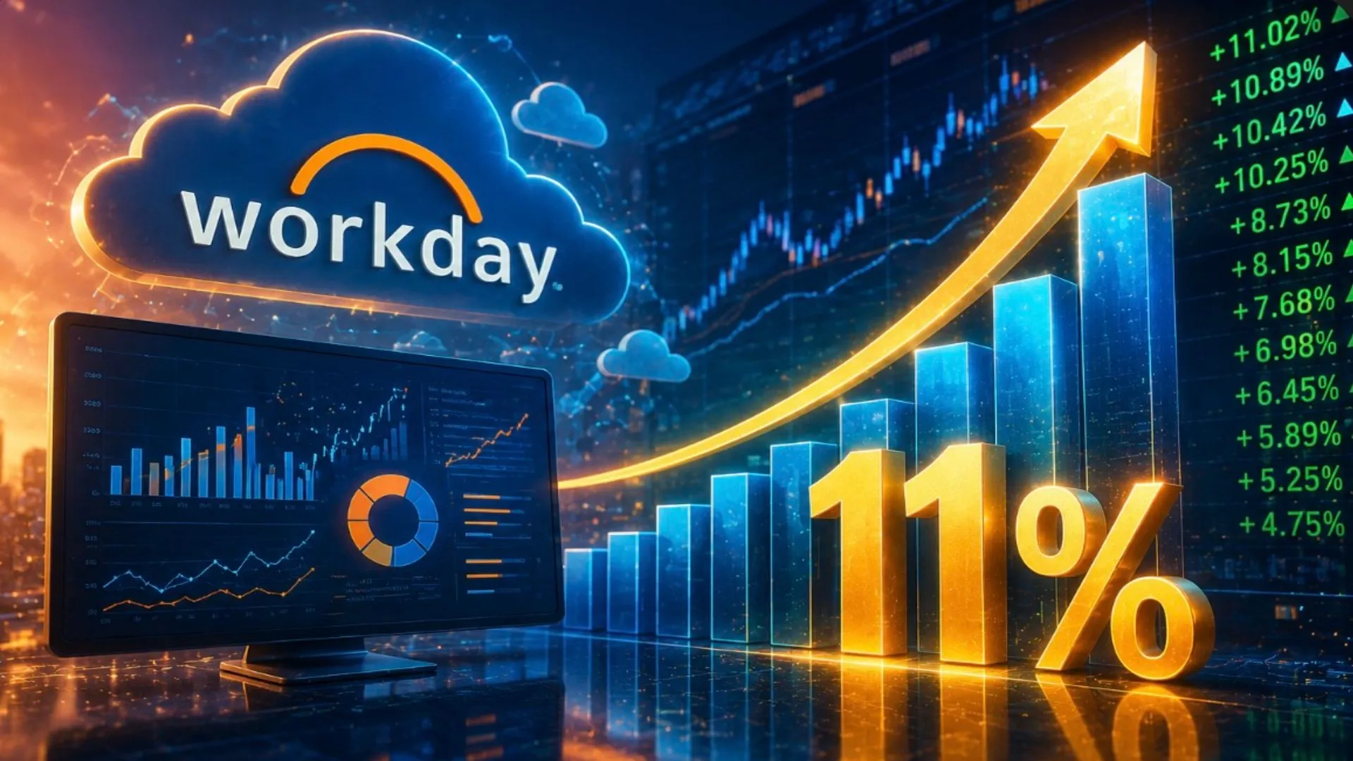 SaaS 잠식 우려 깼다... 워크데이 깜짝 실적에 시간 외 11% 폭등